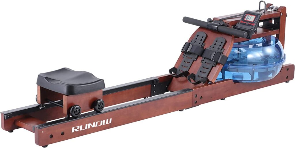 RUNOW Water Rowing Machine Water Resistance Wooden Rower